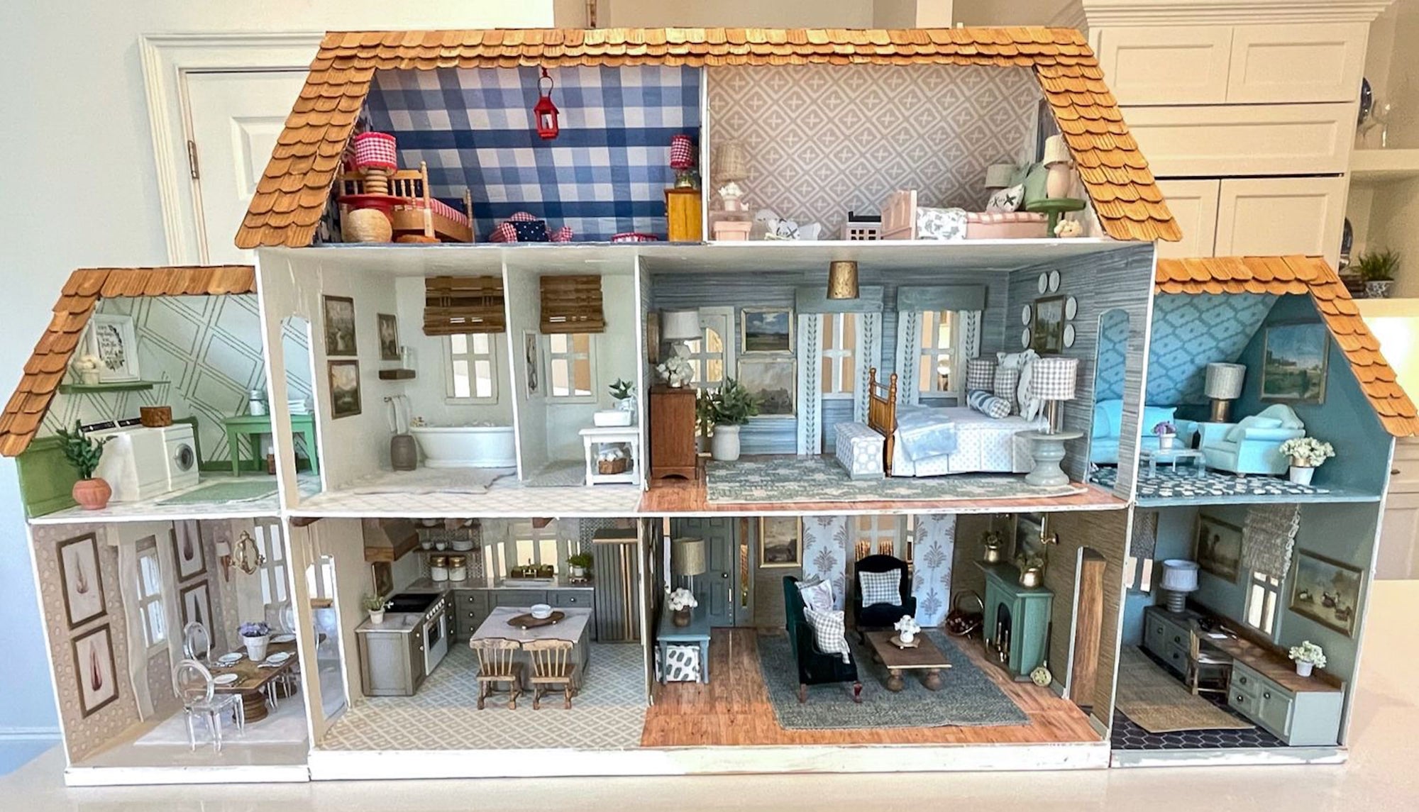 Tiny Land Wooden Dollhouse for Girls - 6 Rooms Wooden Doll House - Tiny Land INC