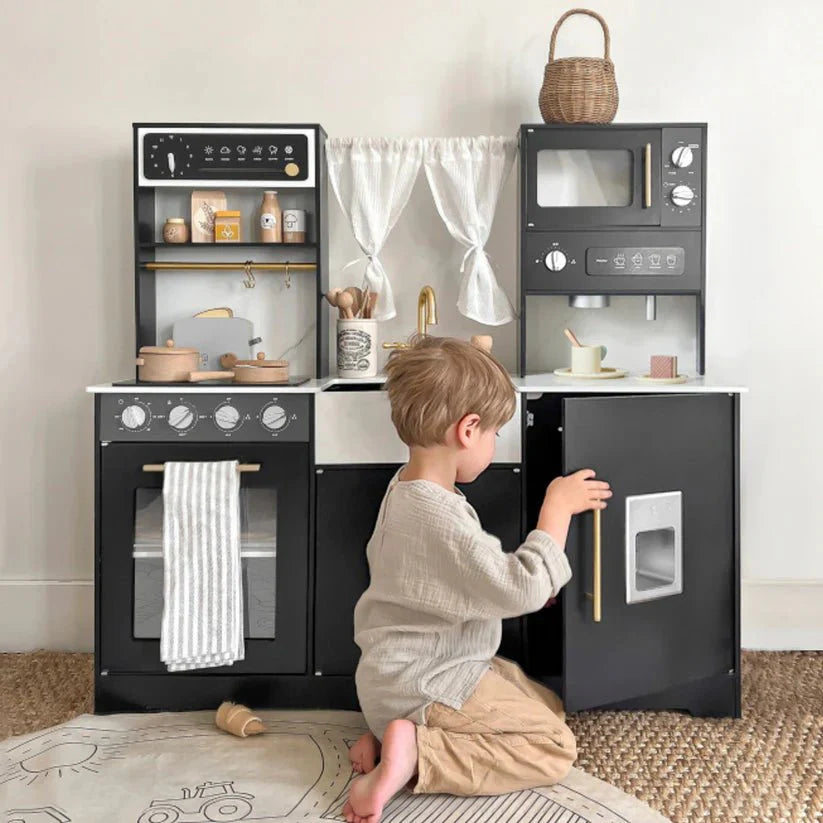 Where to Find Kids Black Kitchen on Sale for Halloween - Tiny Land INC