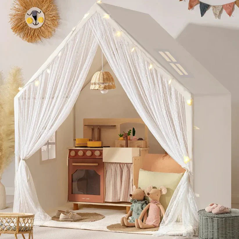 Customize Kids Small House Tent with Lights and Decorations - Tiny Land INC
