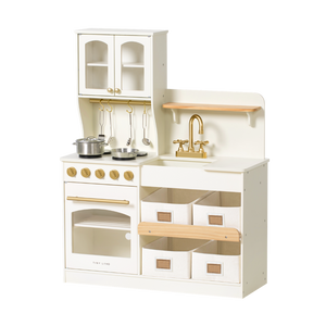Wooden Play Kitchen with Storage