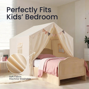 The Tiny Land® Kids Tent – Large Cozy Tent with Star Lights by Tiny Land creates a cozy cabin feel in any kids’ bedroom. Soft, machine-washable fabric and gentle star lights make it the perfect fit for bedtime comfort.|fabric